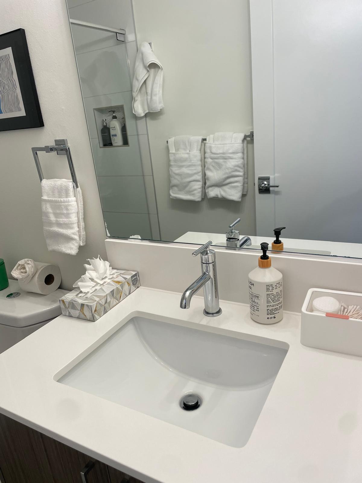 Clean bathroom vanity