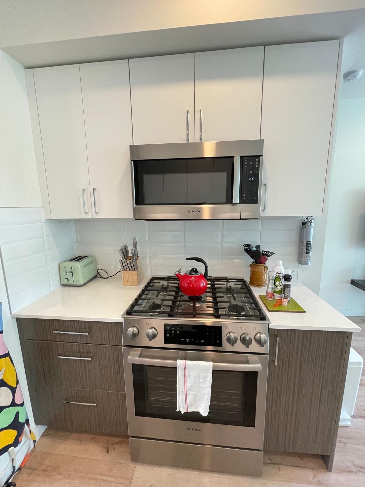 Clean kitchen stove area