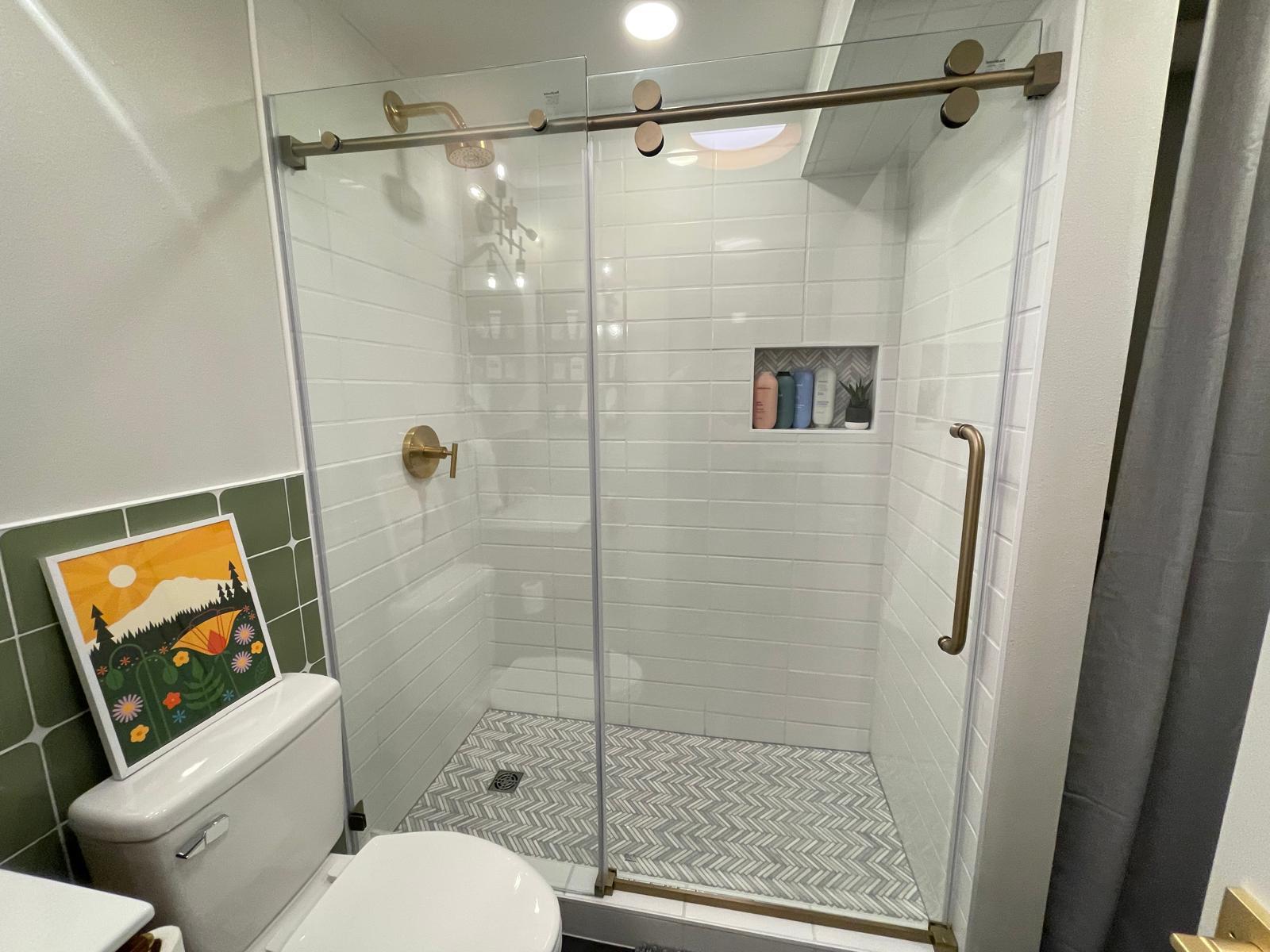 Sparkling glass shower